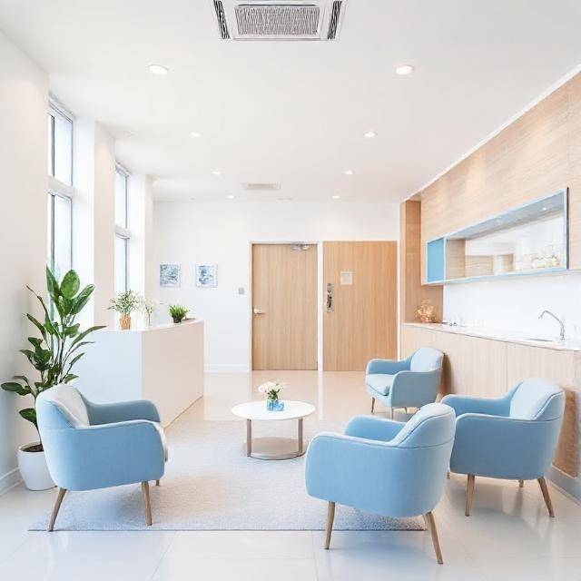 clinic reception waiting area modern